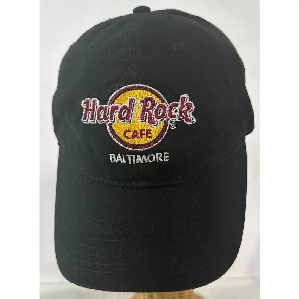 Hard Rock Cafe Black Baltimore Adjustable Closure Cap Hat - Picture 1 of 6
